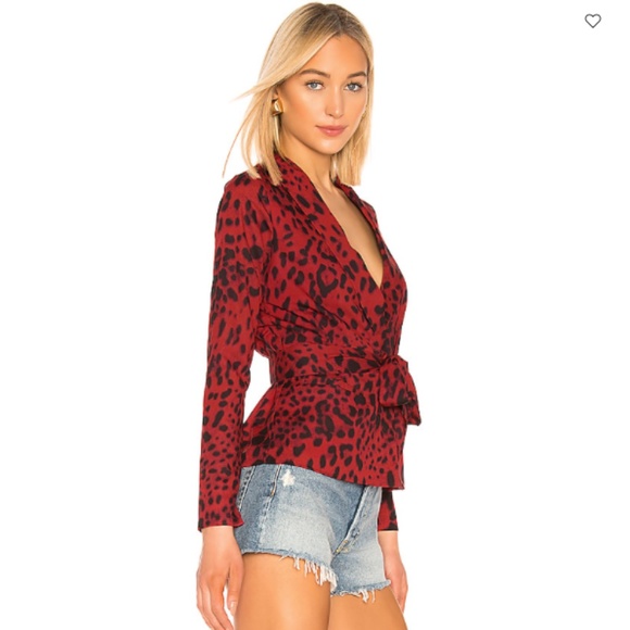 Superdown Red Leopard Print Top NWT - Picture 3 of 4